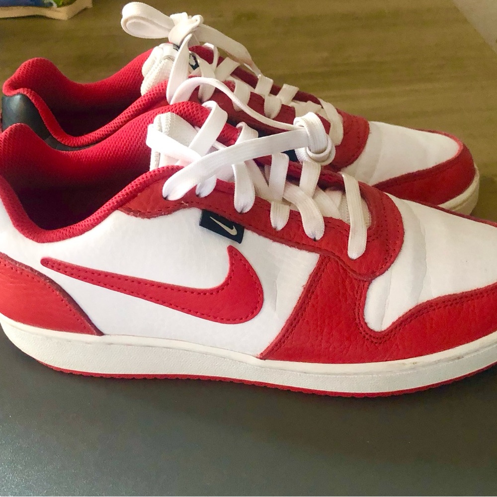 Nike Ebernon Low Mens Trainers Red, White Black 7 Size